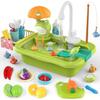 Spielspüle mit fließendem Wasser, Spielzeugspüle Kinder Küchenzubehör, Rollenspiel Lebensmittel Wasser Spielzeug für Jungen Mädchen 3 4 5 6 7 Jahre (Standard Edition)