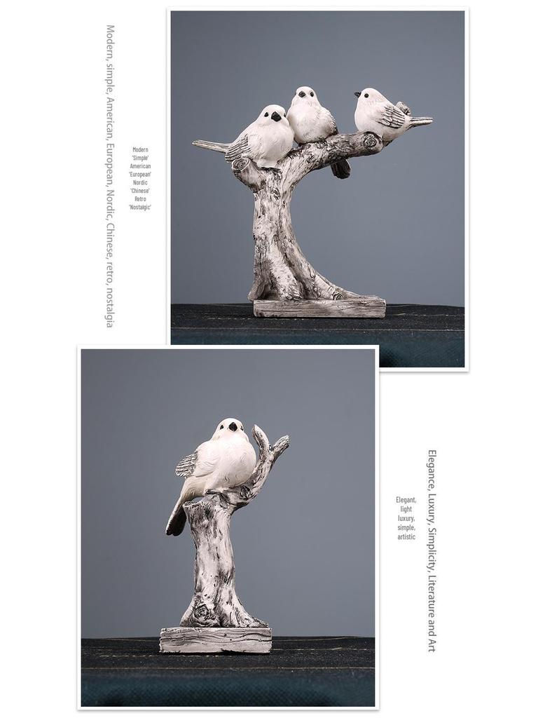Creative Bird Family of Three Ornament for Home or Wine Cabinet Decoration