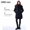 Jinyujie Women's Thickened Hooded Mid-Length Down Jacket