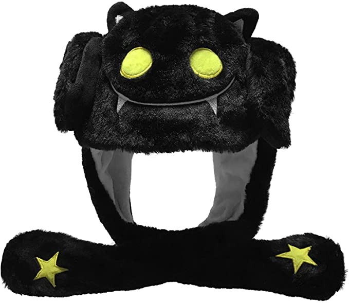 Ear Moving Jumping Hat Funny Plush Ghost Hat Unisex Earflaps Movable Ears Hat Cosplay Halloween Party Hat For Kids Boys Girls