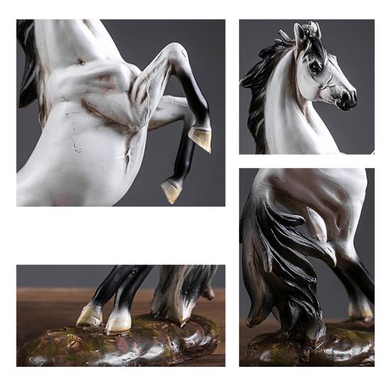 Standing Simulated Horse Figurine Vintage Miniature Pony Statue Resin Animal Sculpture Home Office Desktop Decoration Ornament