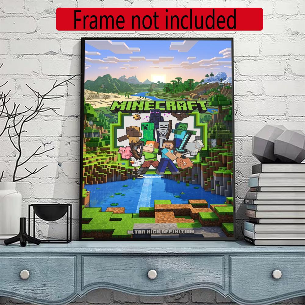 Minecraft 5D Diamond Painting Round Diamond Rhinestones Mosaic Diamond Embroidery Wall Paintings Rhinestones Gift Frameless