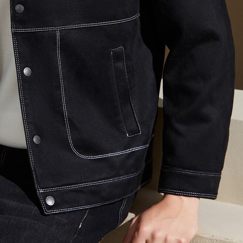 Qiaowo Herren Wildleder Utility-Jacke