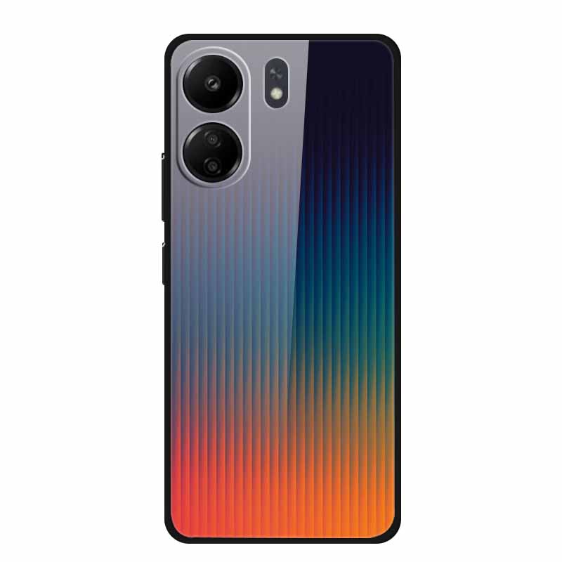 Für Redmi 12C 13C 11A Handyhülle Gehärtetes Glas Harte Abdeckung für Xiaomi Redmi 12 C 13 C 11 A Hülle Bunte Blumen Rückseitenhüllen