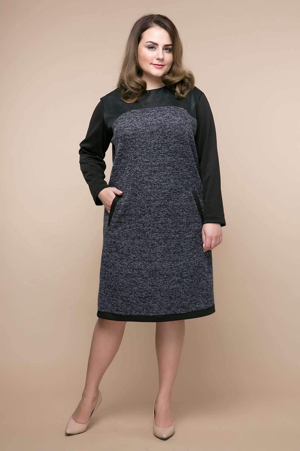 

Елегантна сукня з букле Tatiana ВІВА 4XL темно-сірий колір