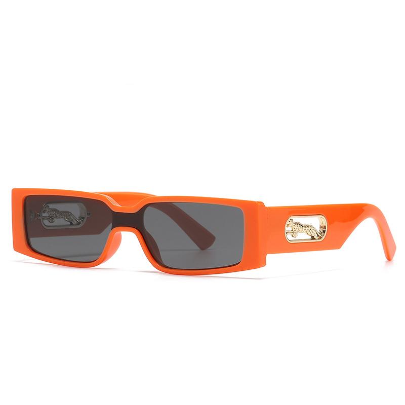 Luxury Brand Designer Square Small Frame Sunglasses Women Men Fashion Vintage Travel Leopard Head Sun Glasses For Female Uv400