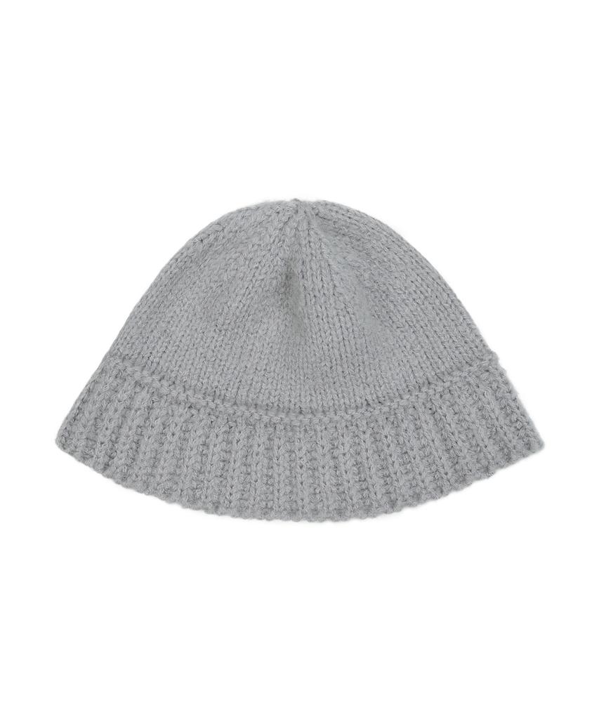 Bajal Monogram Label Wool Knit Bucket Hat Grey