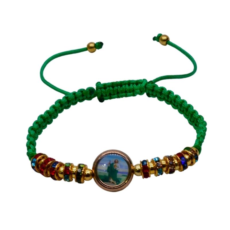 Colorful String Bracelets Religious Jewelry with Symbols Judes Charm Handchain Handmade Knots Rope Bracelets for Womens Man