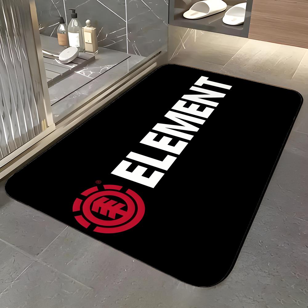 Fashion E-Element Skateboards Logo Floor Mat Soft Flannel Entrance Door Mat Non Slip Absorbent Bathroom Bedroom Floor Rug