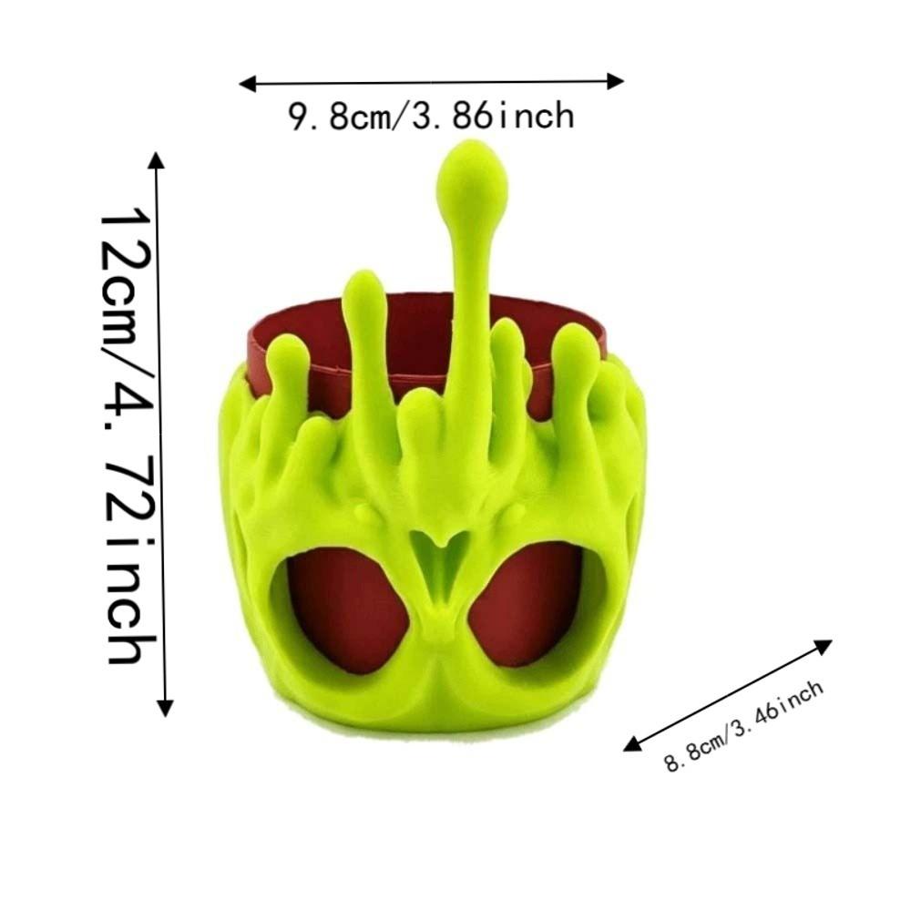 PLA Skull Pen Holder Plastic 3D Printed Pencil Pot Glow in Dark Stationery  School Students