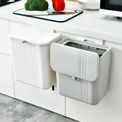 Wasserdichter an der Wand befestigter Mülleimer mit großer Kapazität und Kompostbehälter mit Schiebedeckel unter der Spüle