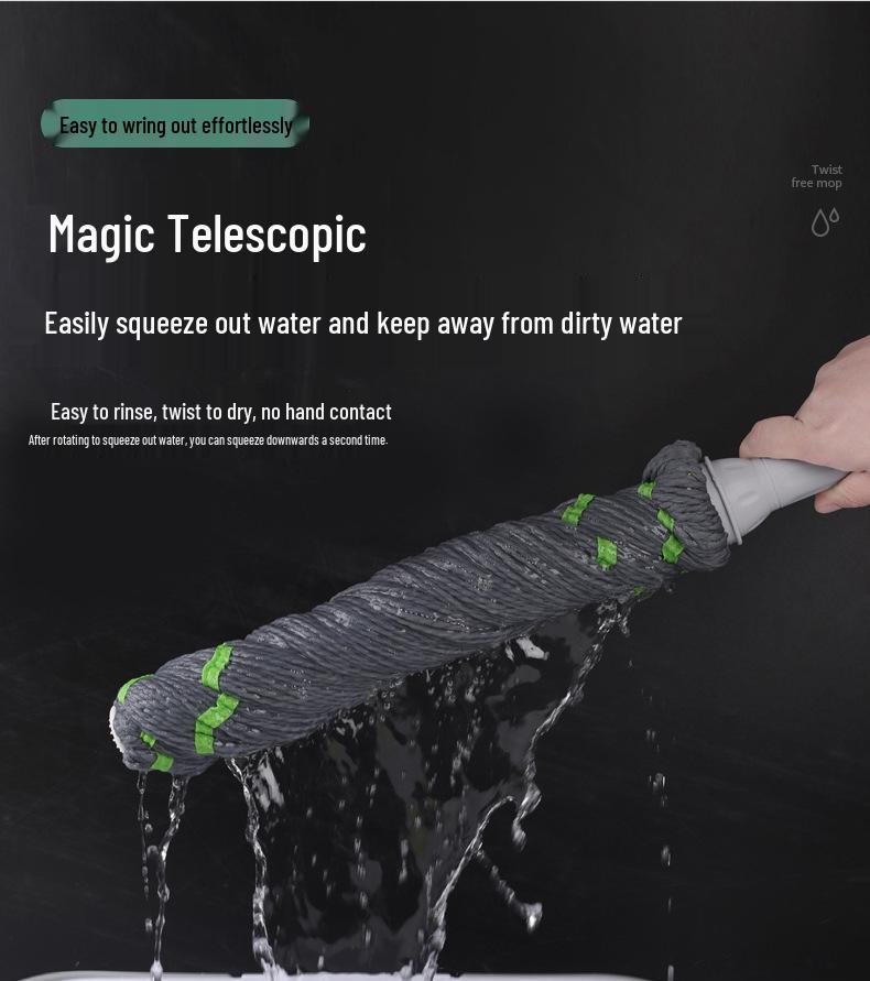 Picasso Self-Wringing Rotary Mop - Effortless, One-Wipe Clean for Your Floors