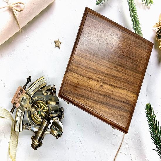 Nautical Sextant, Christmas Gift Sextant, Brass Sextant with box, custom engraved gift, gift for dad, anniversary gift, navy veteran gift