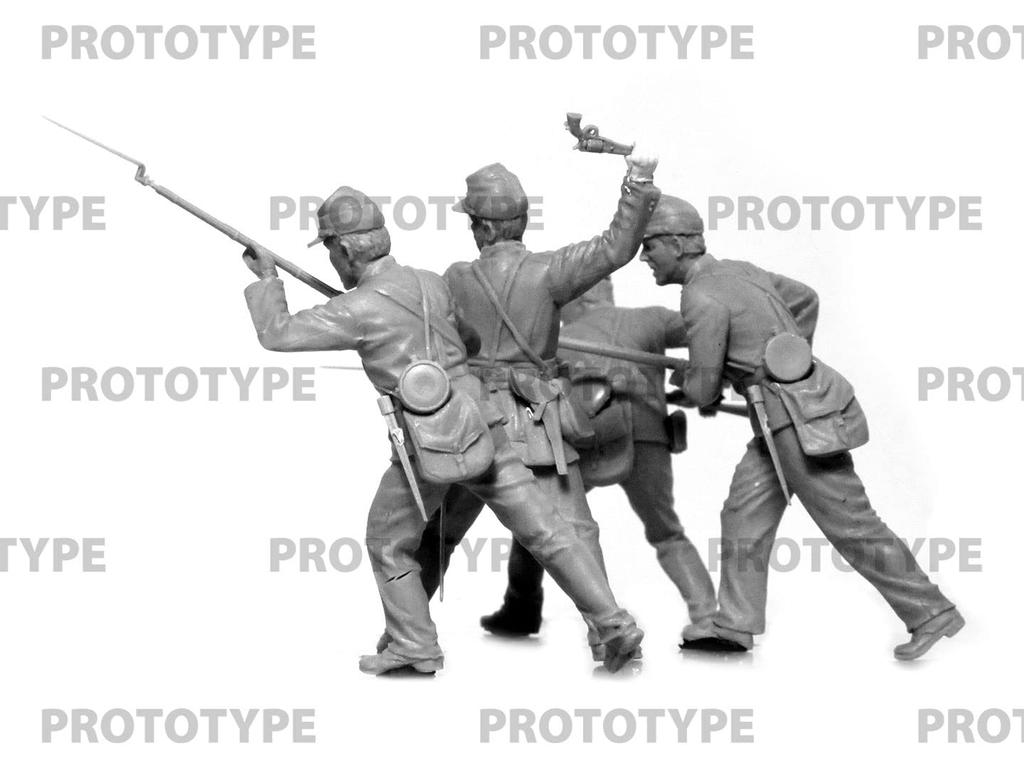 ICM American Civil War Union Infantry 2 Plastic Model 35023 Molded Color 1/35