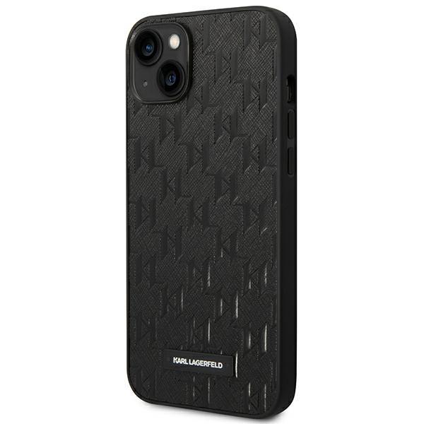 Karl Lagerfeld KLHCP14MSAKLHPK iPhone 14 Plus / 15 Plus 6.7" Hardcase Black/black Saffiano Mono Metal Logo