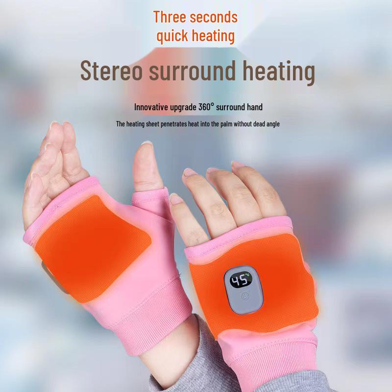 Portable Heated Half-Finger Touchscreen Winter Gloves – Quick Warming and Cold-Proof