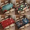 Christmas Floral Pattern Tablecloth Restaurant Kitchen Tablecloth Living Room Home Decoration Rectangular Party Decoration