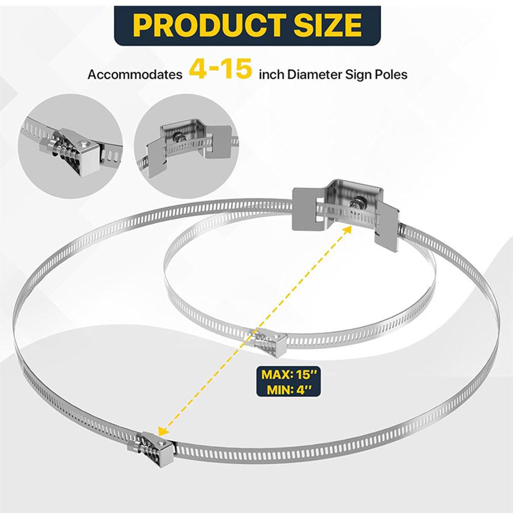 Street Sign Mounting Bracket Camera Pole Mount Adjustable Sign Holder for Stage Lights Solar Panels