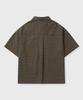 KIIMUIR [Crop] Rolled-Up Check Crop Short Sleeve Shirt_Brown [Select Sleeveless]