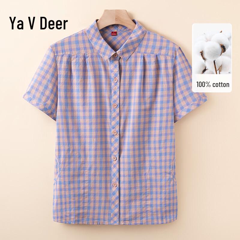 Yalu Women s Loose Plaid Cardigan Shirt 2XL