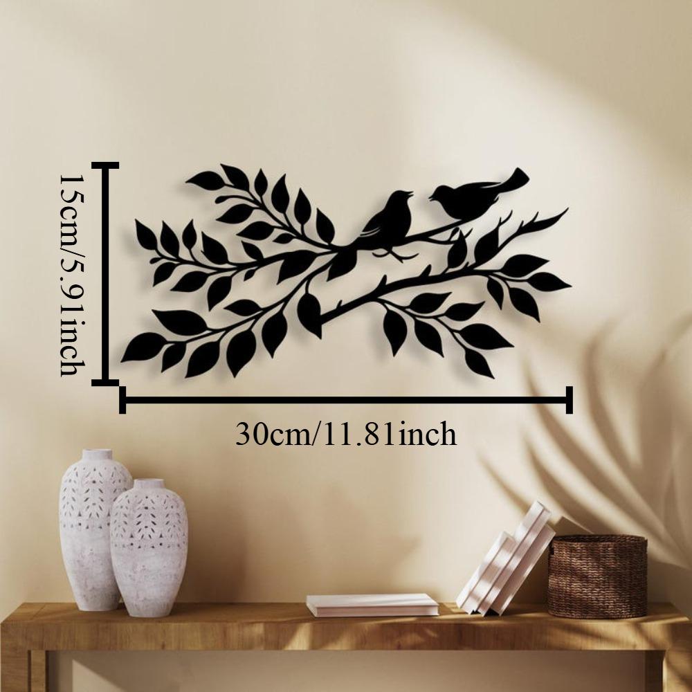 

3D Металлическое Настенное Искусство Птицы на Ветке Природа Декор Дома Садовая Скульптура для Улицы 12in