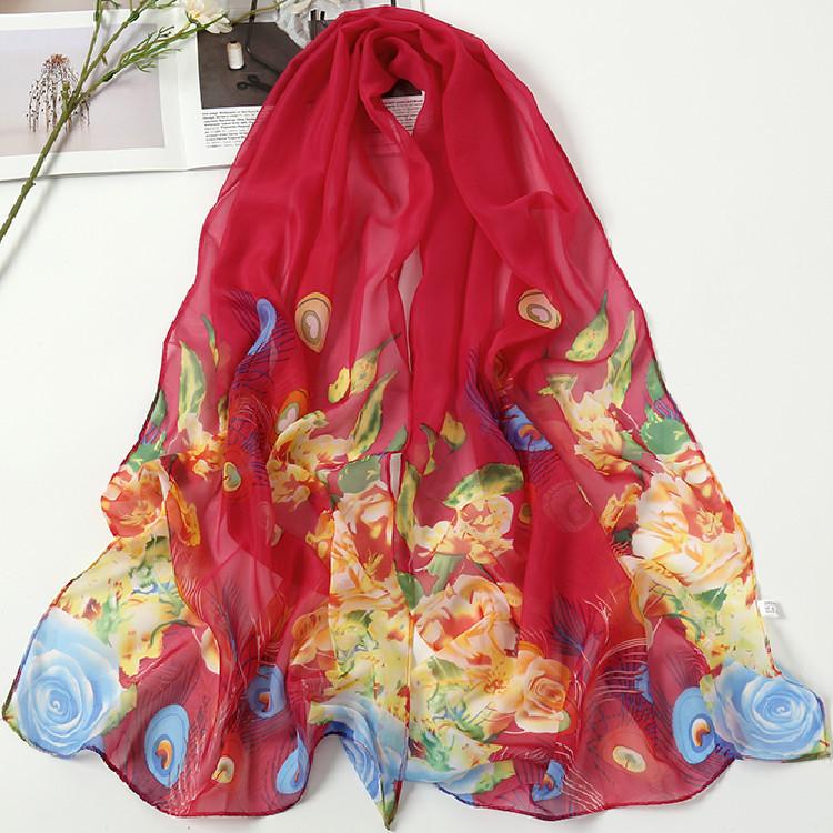 Spring/Summer New Women'S Silk Scarf 50 * 160cm Simulated Silk Twill Square Scarf Fashion Printed Large Square Scarf Professional Scarf