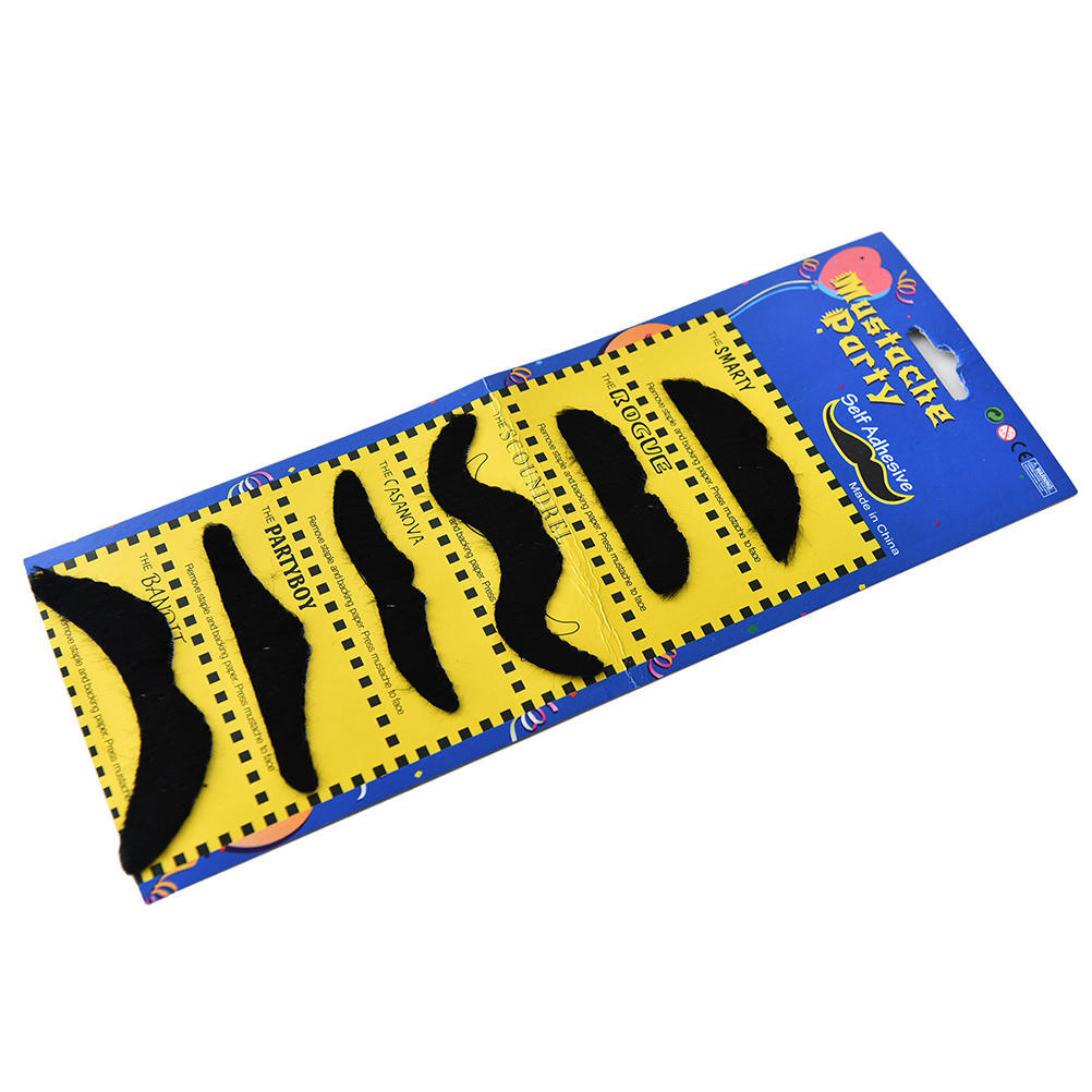 6Pcs/Lot Costume Party Halloween Fake Mustache Funny Fake Beard Whisker