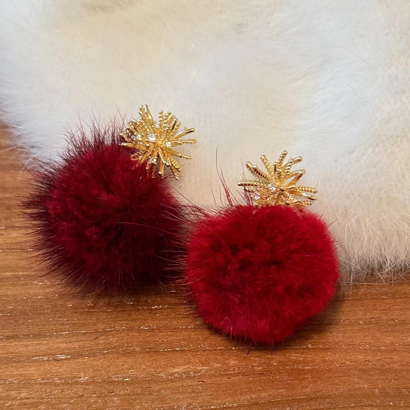 Silver Needle Zircon Firework Pendant Earrings - Luxurious Retro Studs for Women