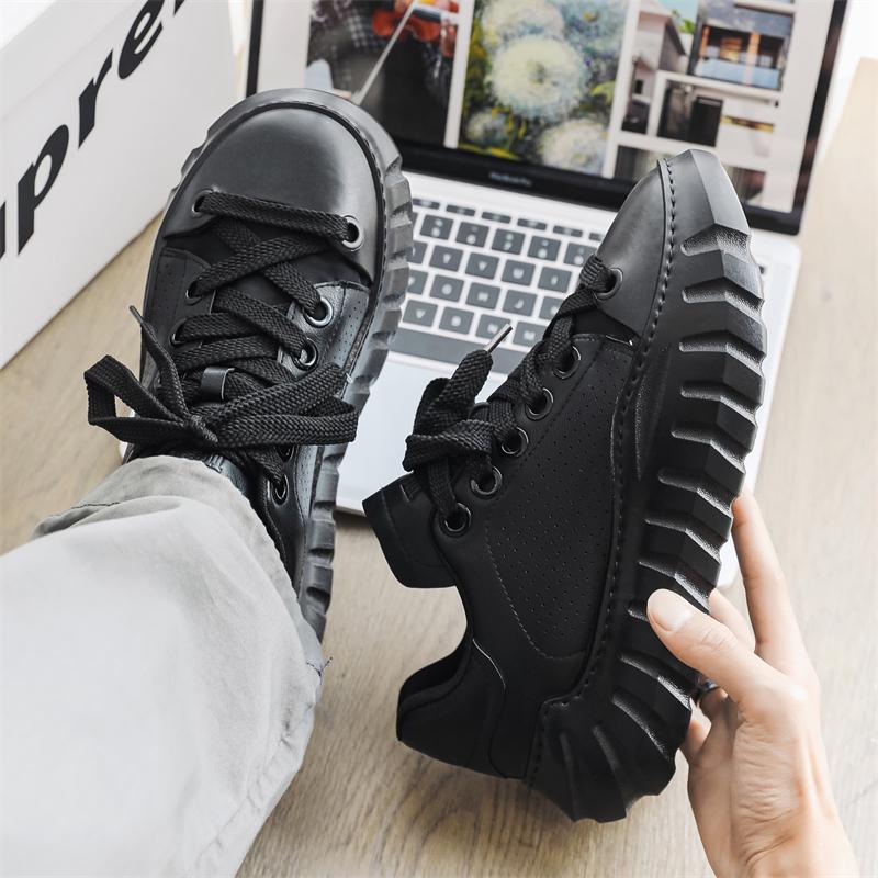 2026 Summer New Trendy Fashion Casual Sports Men s Shoes Soft Soled Board Shoes Thick Soled White Shoes 39 чёрный
