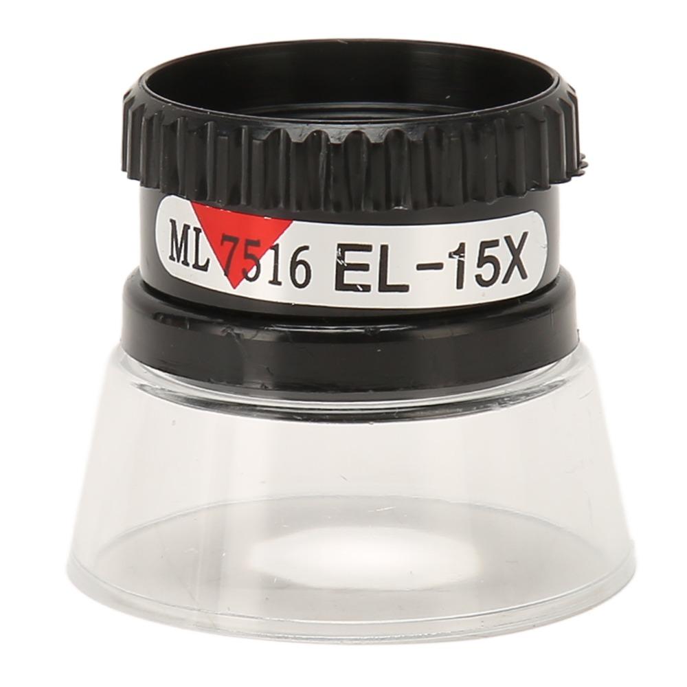 15X Pocket Magnifying Glass Black Desktop Magnifier Jewelry Magnifier for 15X Archaeology Tool