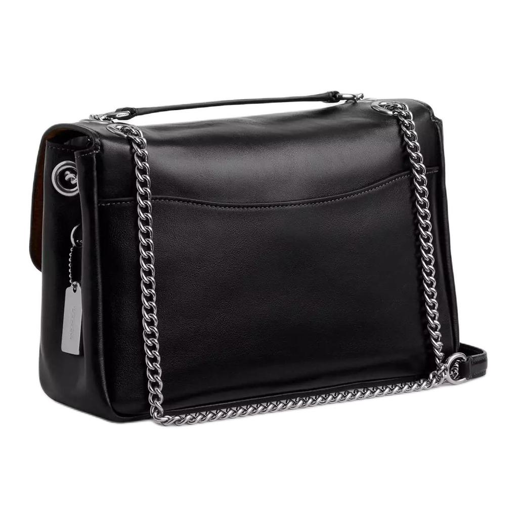 Coach Elodie 29 Silver Logo Leather Shoulder Bag Crossbody Large Women bags Black CCF09-SVBK