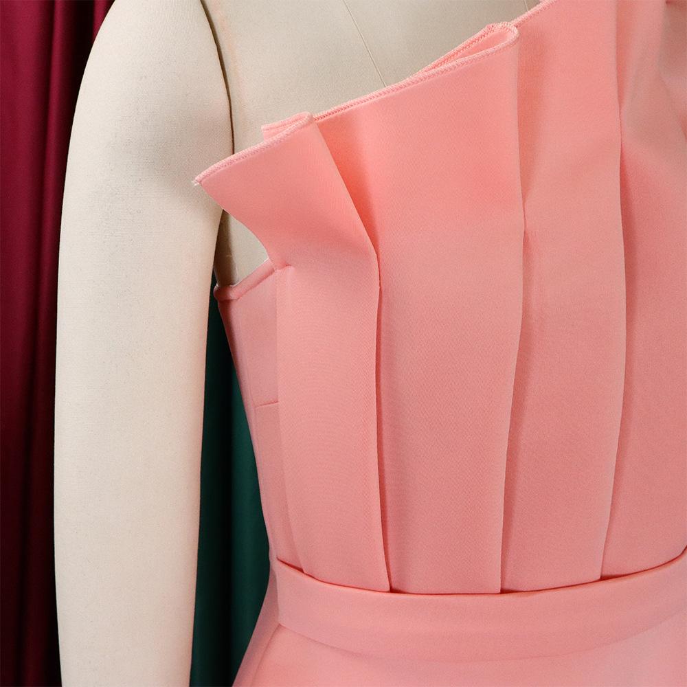 Sexy High Waist Pleated Off Shoulder Evening Dress for Plus Size Women Summer Party Gown