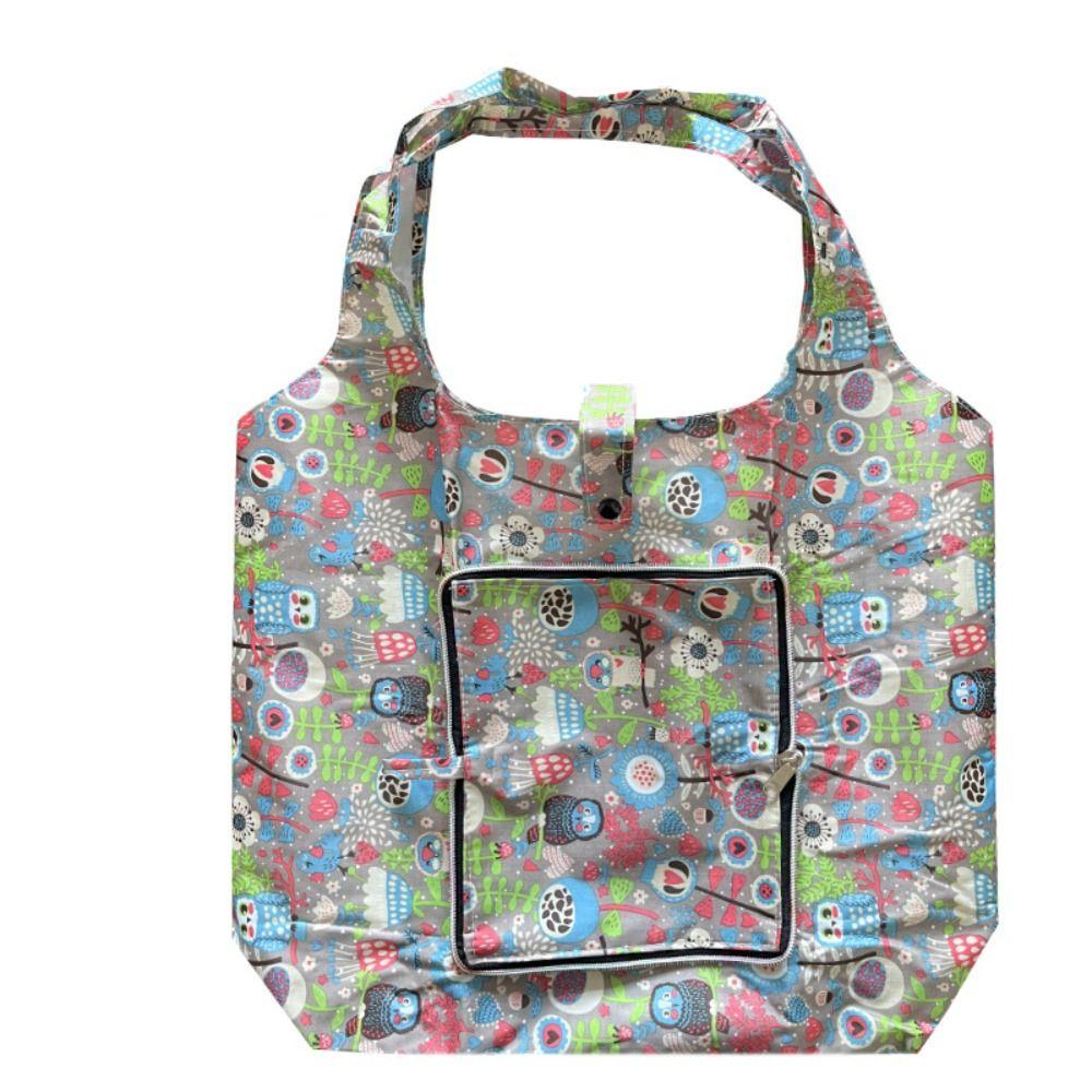 Fashion Various Prints Folding Shopping Bags Nylon Large Capacity Portable Handbag Reusable Travel Essential Shoulder Bags