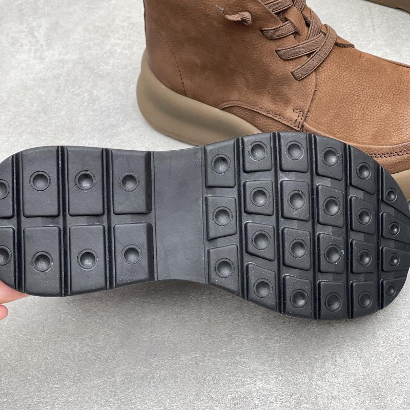 Johnature Handgefertigte Damen-Freizeitschuhe aus echtem Leder, Retro-Plateausohle, vielseitige Kurzstiefel aus Rindsleder