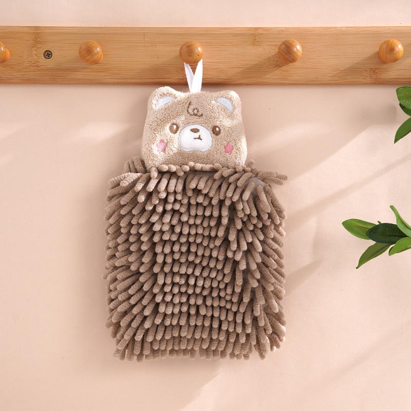

Wall-Mounted Wipe Hand Towel Super Absorbent Fast Drying Chenille Cleaning Cloth Kitchen Bathroom Supplies коричневий