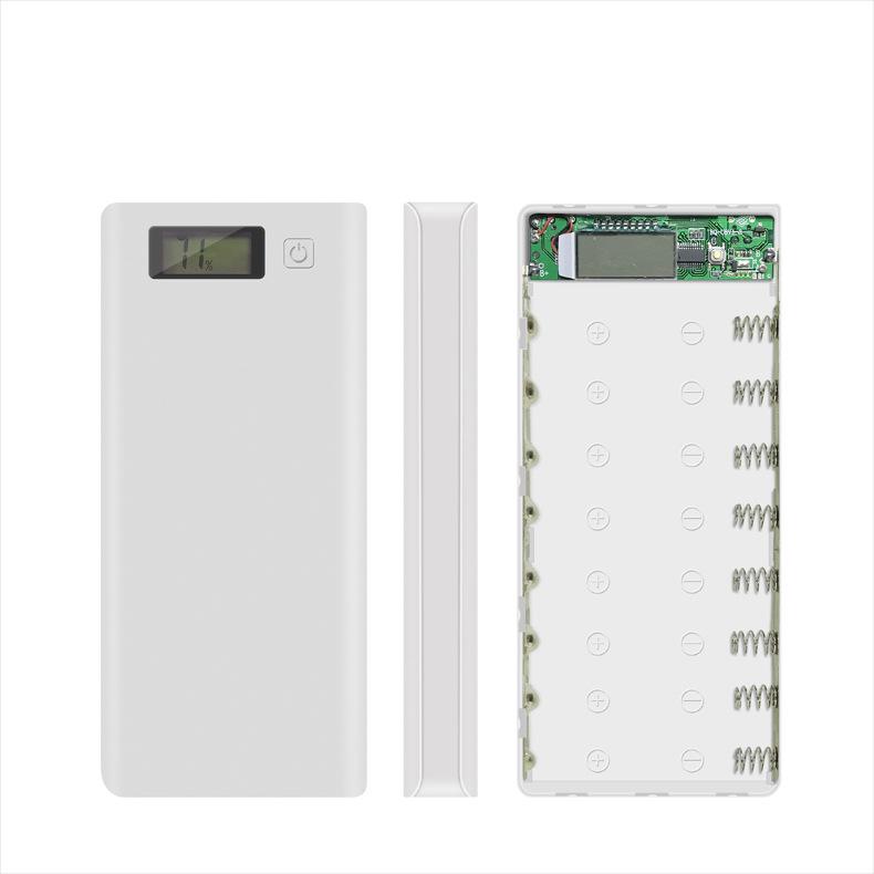8-Cell Weld-Free Power Bank Kit with Dual Input and LCD Display
