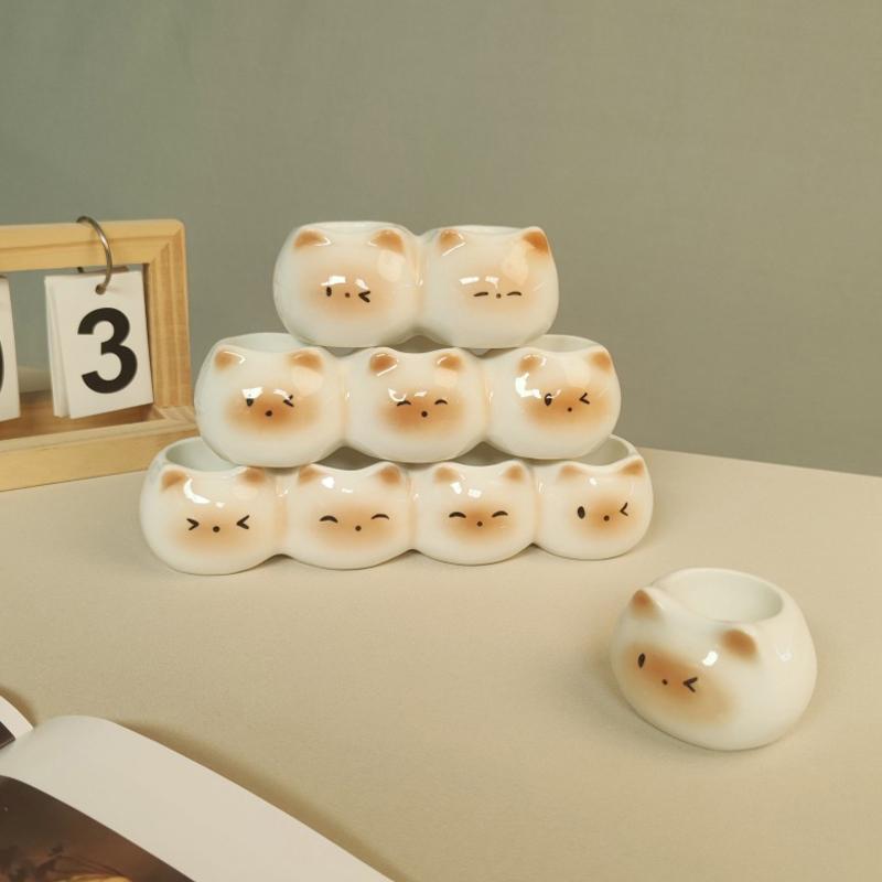 Ceramic Toothbrush Holder Cute Siamese Cat Electric Toothbrush Rack Storage Shelf Toothpaste Placement Home Bathroom Decoration