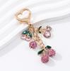 1pc Lovely Rhinestone Cherry Enamel Alloy Fruit Series Bag Charms  For Girls Handmade Good Gift Jewelry Bag Charm