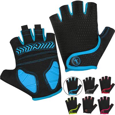 MOREOK Gants de VTT Demi-Doigts Rembourrage Gel Silicone 5MM Absorbant les Chocs Antidérapants Gants de Cyclisme pour VTT Vélo de Route Hommes Femmes