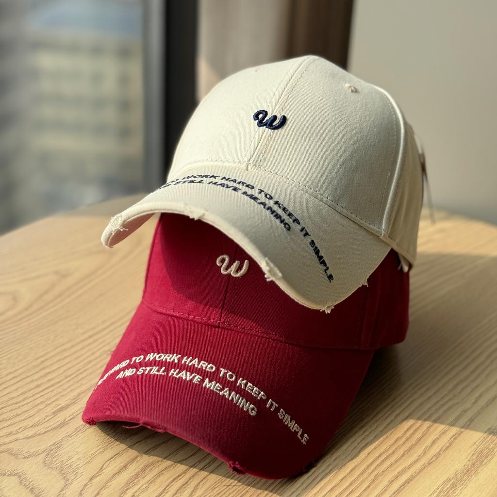 Korean-style Women's Cap with Embroidered Letters, Hard-brimmed Baseball Cap, Trendy and Versatile, Casual Student Cap, Suitable for Spring and