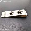 Sterling Silver 925 Money Clip for Men and featuring a lily Women, (fleur-de-lis) design.
