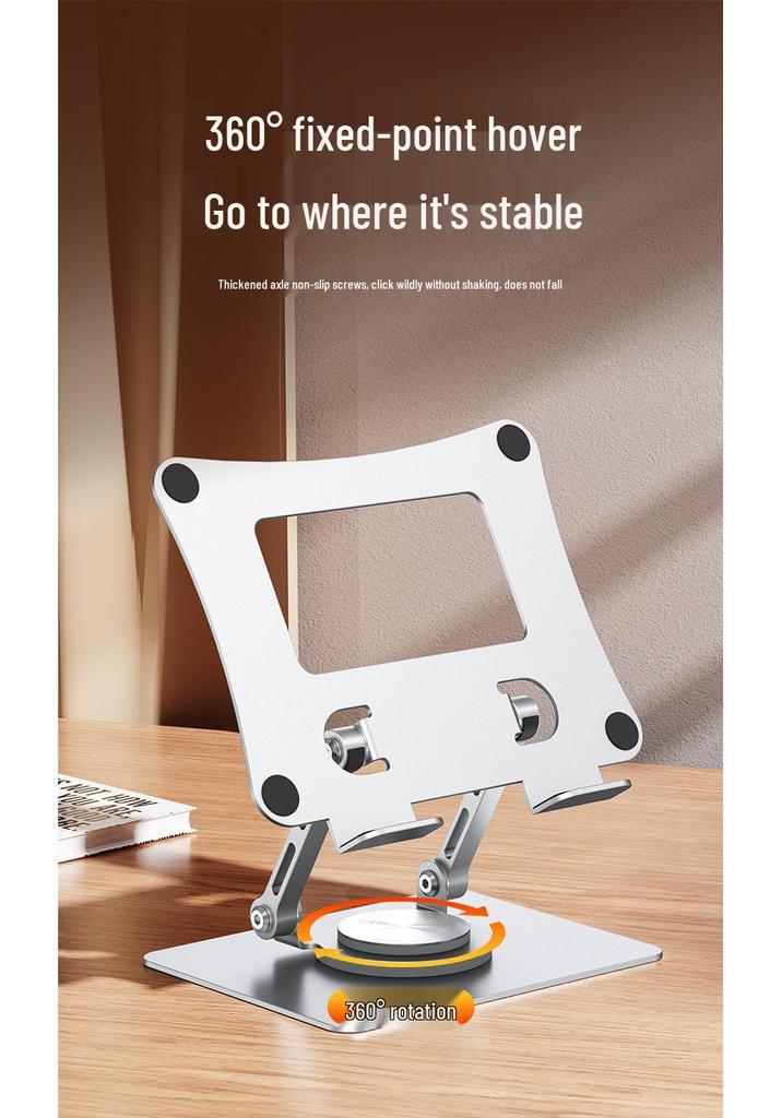 360° Rotating Metal iPad Stand for Desktop - Adjustable Height for Painting, Gaming, and Learning