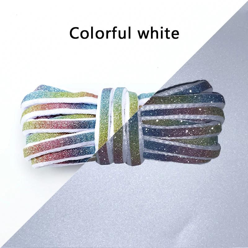New Semicircle Reflective Shoelaces Luminous Laser Sneakers Shoelace Laser Sequin Shoe Laces Fluorescent Laces Shoes Shoestrings