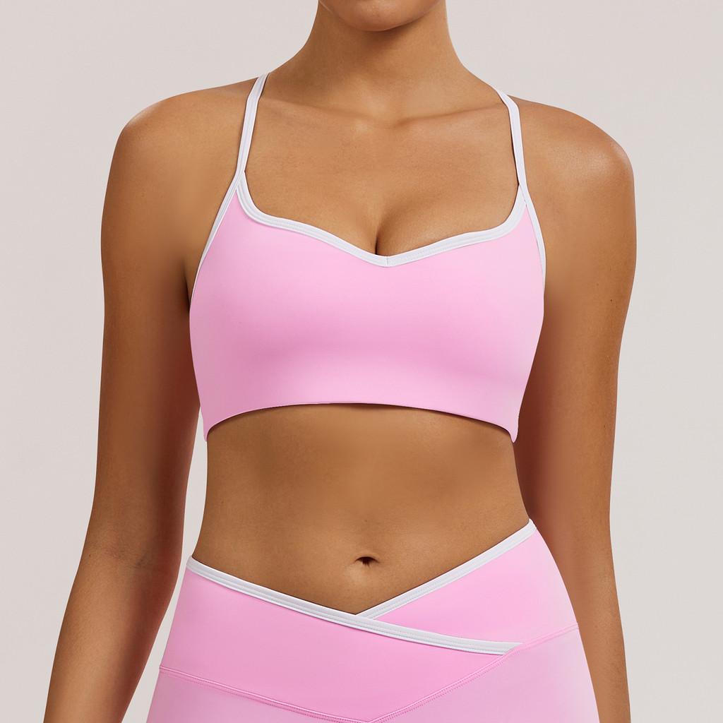 Yoga Sports Bra For Women With Quick Dry Fabric Mesh Back Support For Running And Fitness