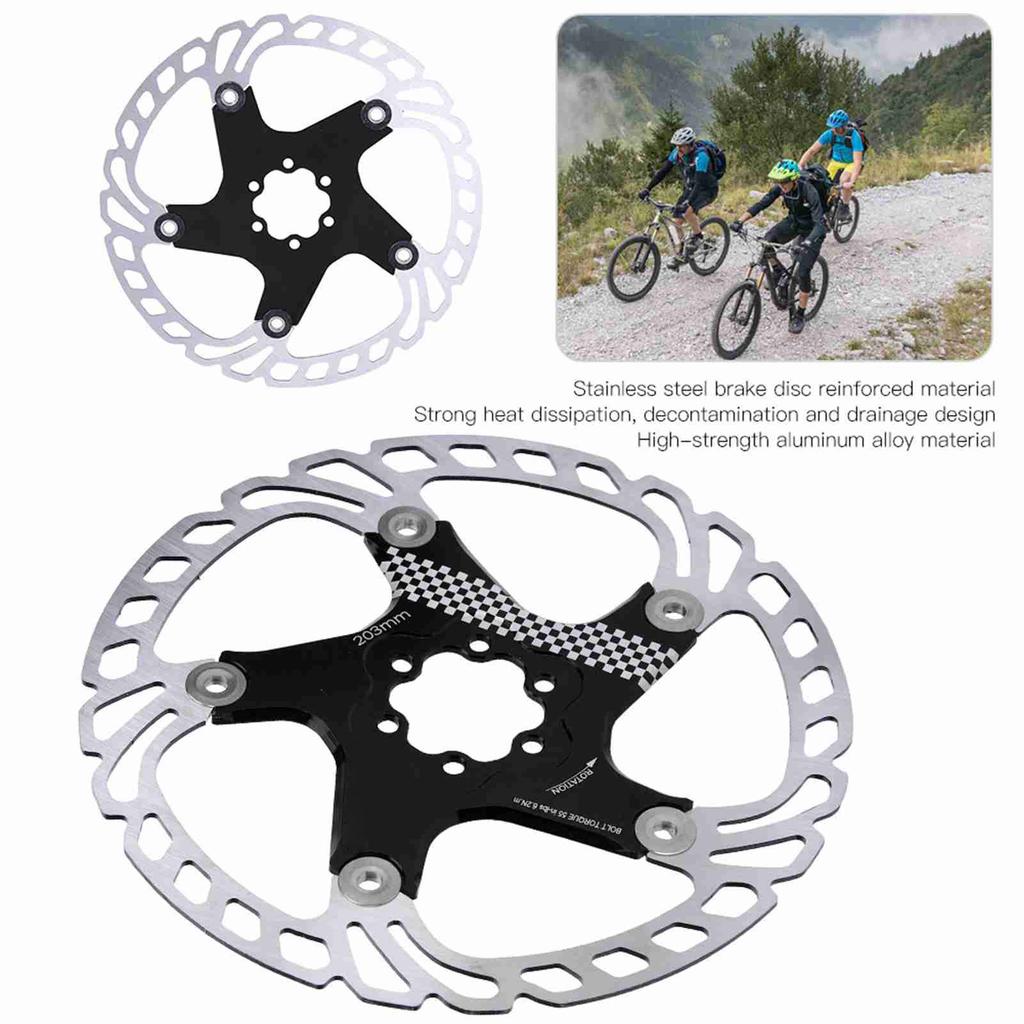 20300CMm Floating Disc Six     Mountain Bike Brake Disc Cycling Accessory(blacksilver )