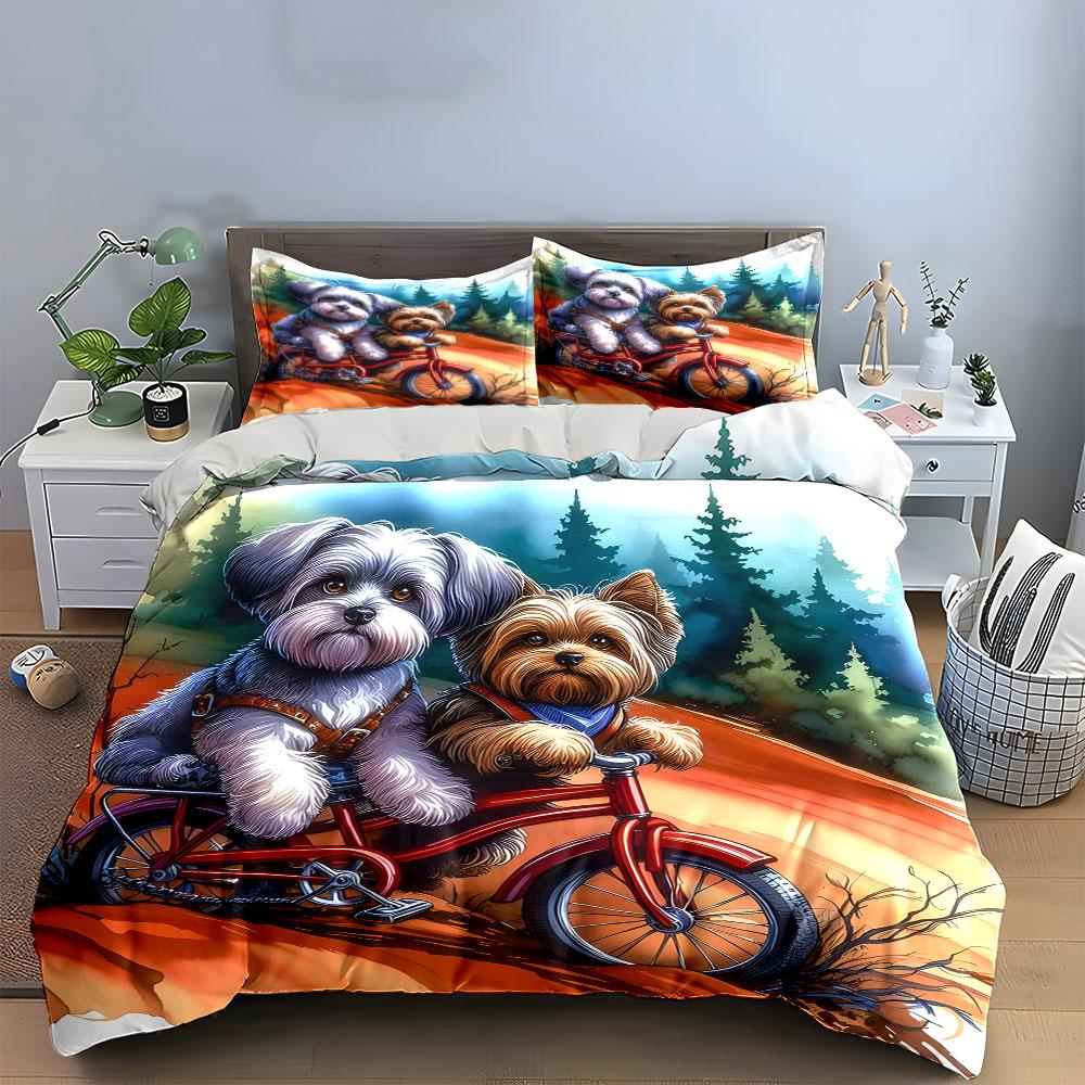 "Furry friends' joyful journey" Bedding sets Duvet covers Pillowcases(1* Duvet Cover 2* Pillowcases without duvet insert)