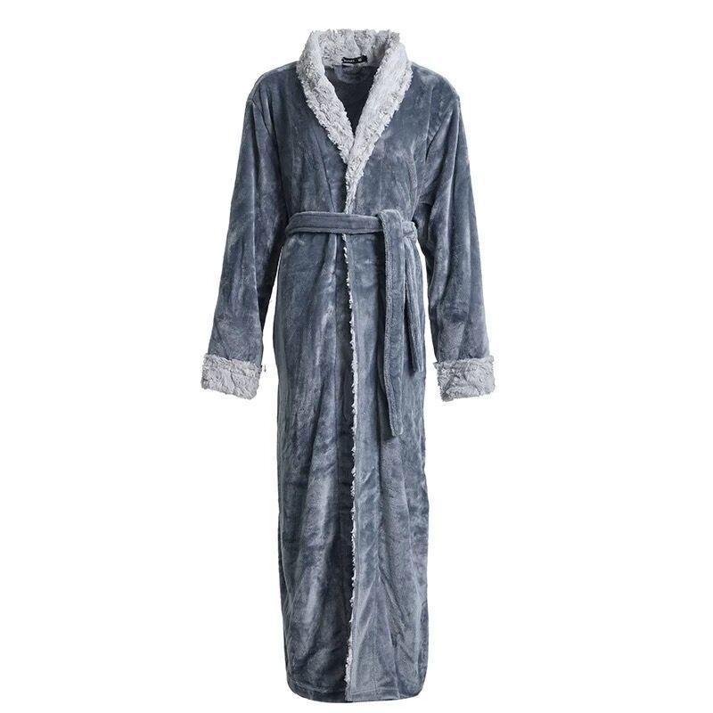 Robe de pyjama en flanelle d'hiver 2021 pour femmes et couples avec col en fausse fourrure