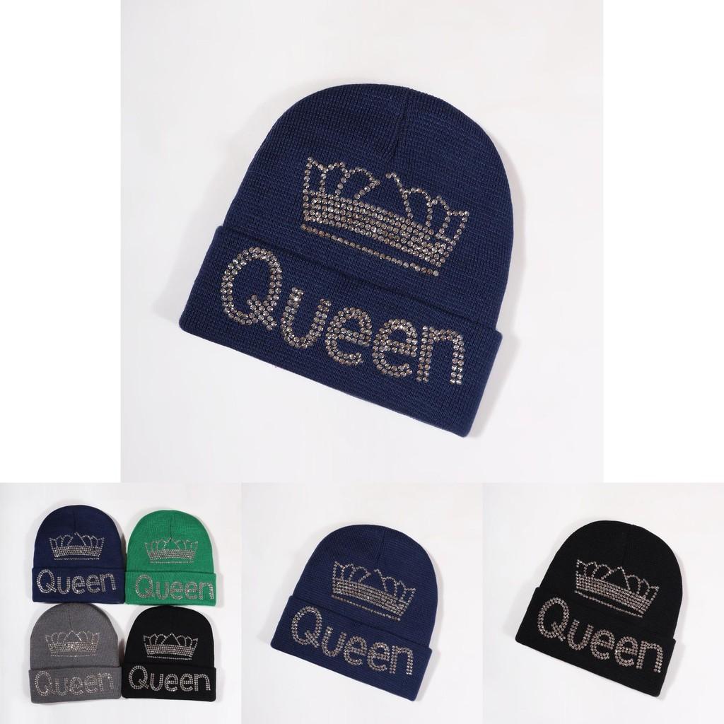 Knitted Hat For Men And Women With Queen Crown Pattern For Autumn Winter Warmth