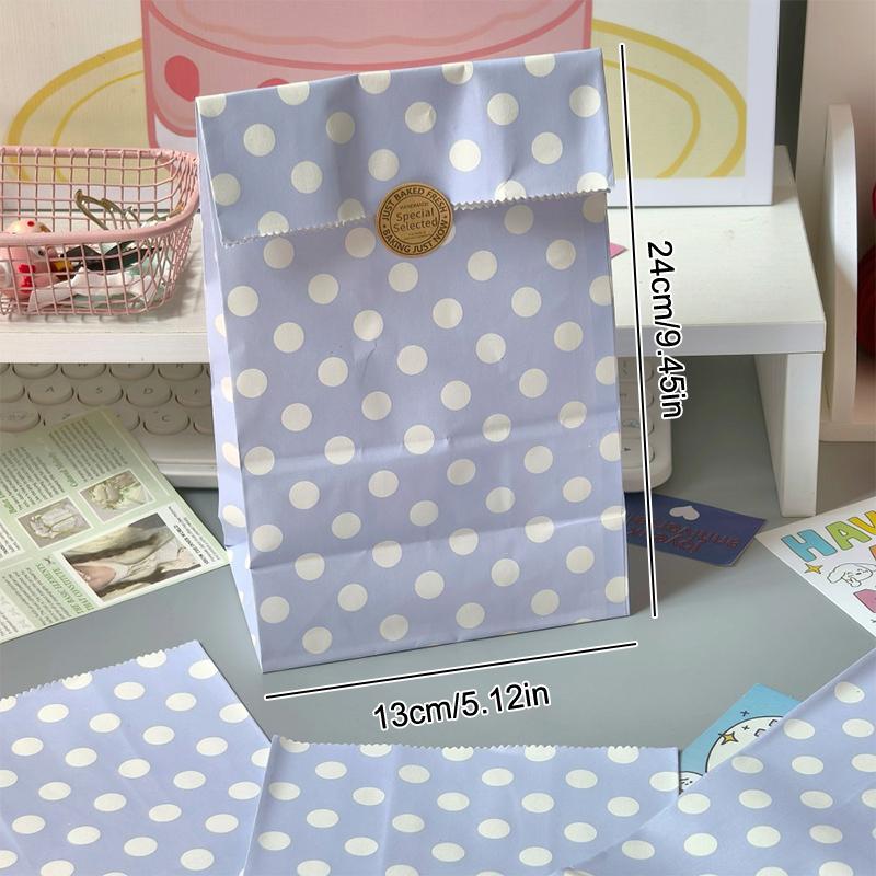 

10 шт. крафт-бумажных пакетов в горошек, подарочные упаковочные пакеты для праздничной вечеринки, пакеты для хранения печенья и закусок на день рождения фиолетовый