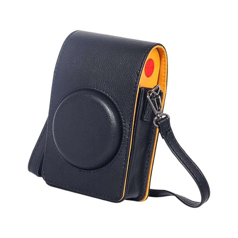 Leather Case Retro Camera Bag for Mini Shot 3 ERA/MS300 Protective Case Solid Color Carry Case with Shoulder Strap